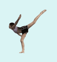 girl with back leg extended in dance pose