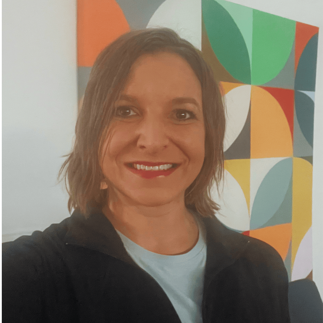 Woman portrait smiling with colorful background